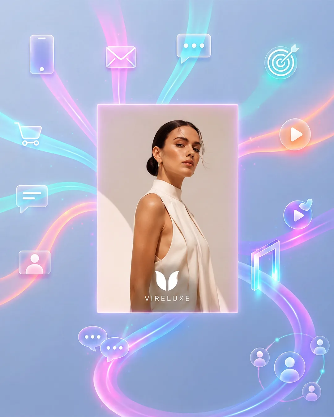 Omnichannel marketing campaign connecting social, email, mobile, and digital channels for personalized customer engagement