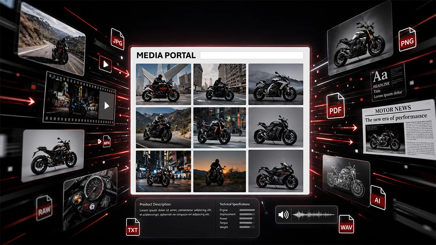 Media library for a leading Italian motor company