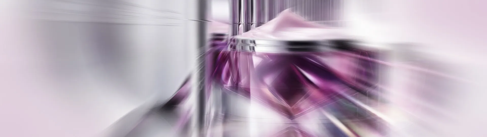 Blurred La Prairie skincare product banner featuring purple luxury packaging details