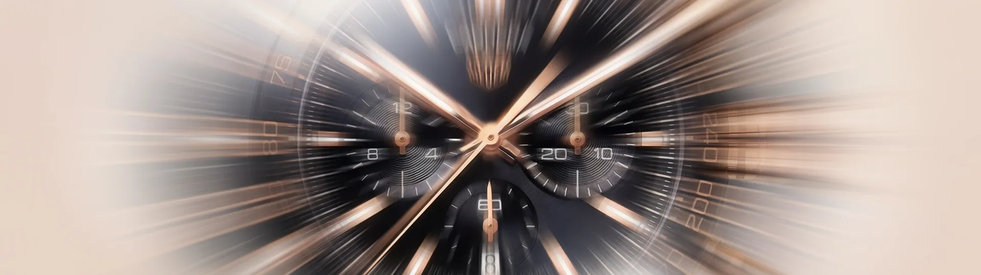Close-up of TAG Heuer watch dial with motion blur effect in portfolio banner